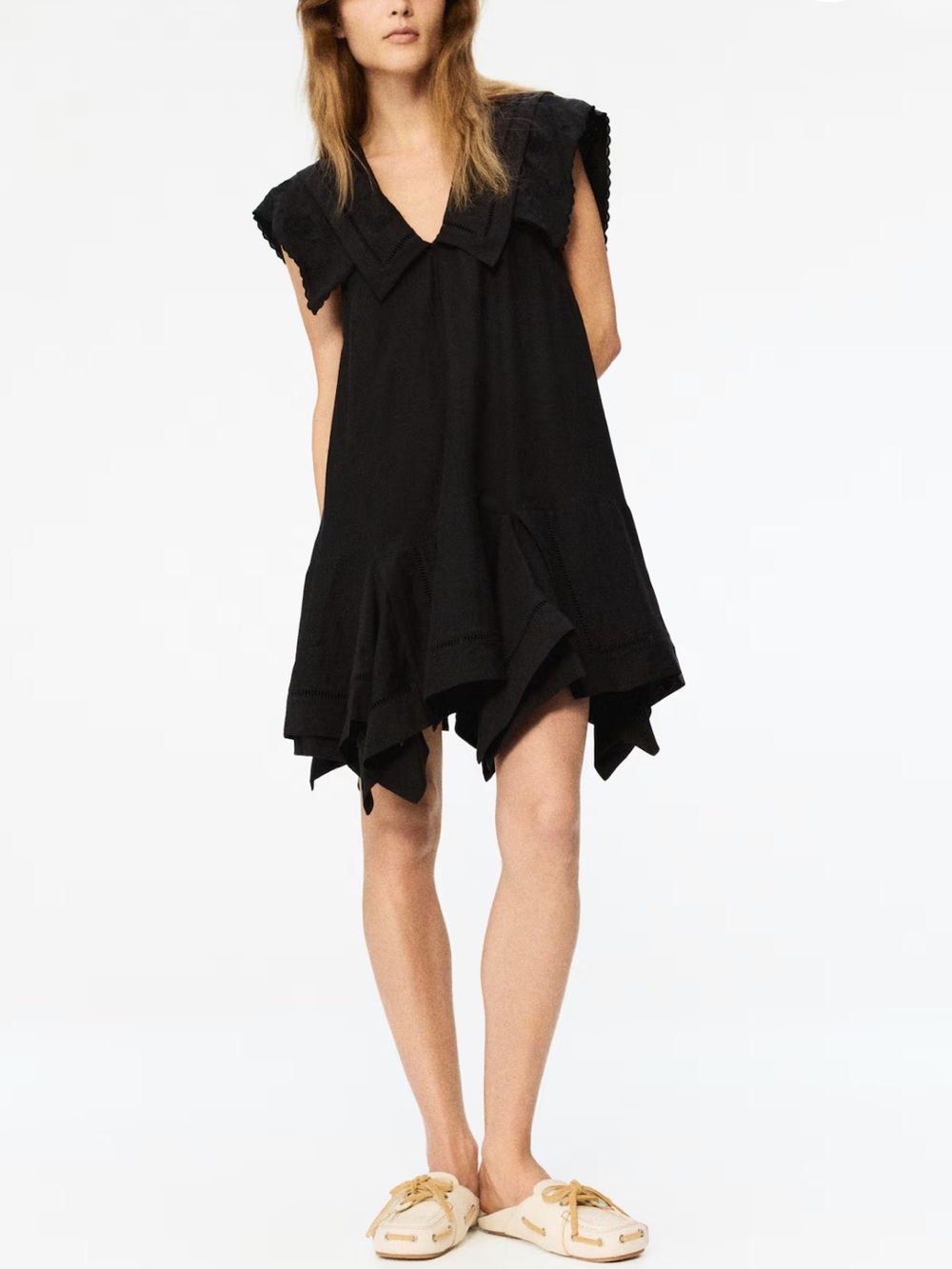 NWT (size small) H&M Studio EYELET-EMBROIDERED DRESS WITH SAILOR COLLAR - Picture 2 of 7